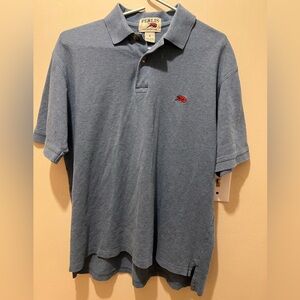 Vintage Perlis Nola Mens Shirt Polo Size Small Light Blue Crawfish Logo Cotton